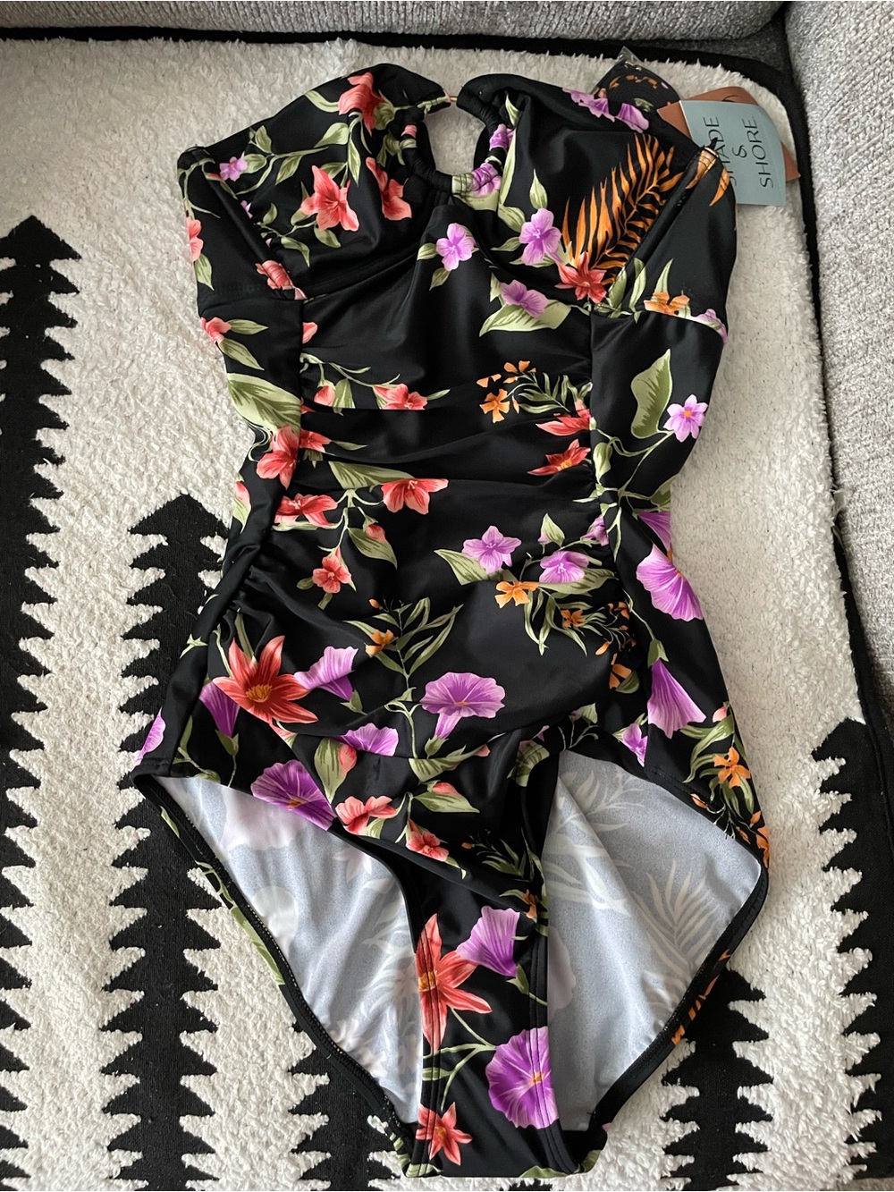 Floral Black women’s One-Piece Swimsuit
